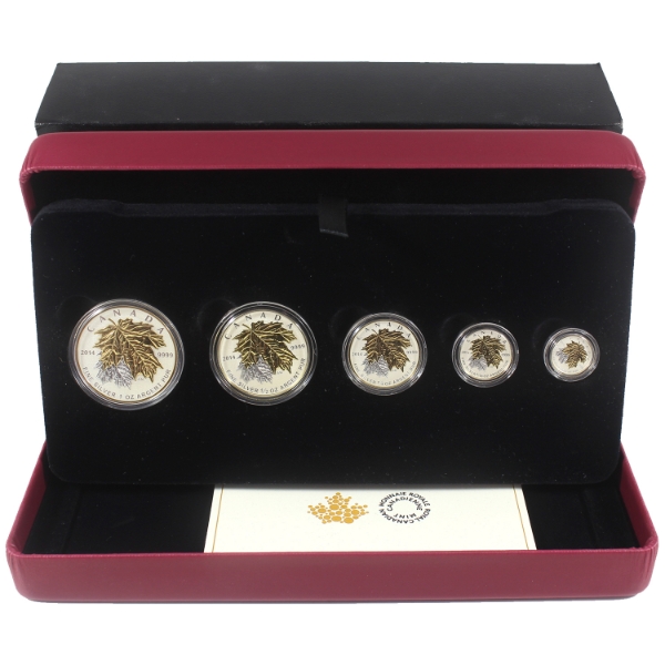 2014 The Maple Leaf Fine Silver Fractional Set (Tax Exempt)
