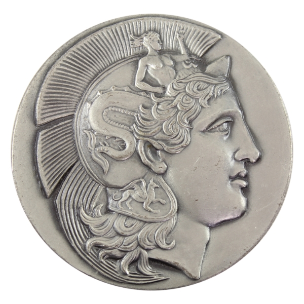 Japan 1987 The 13th Annual Coin Festival Tokyo - Athena Design Medal 200g-.999 Fine Silver, 68mm