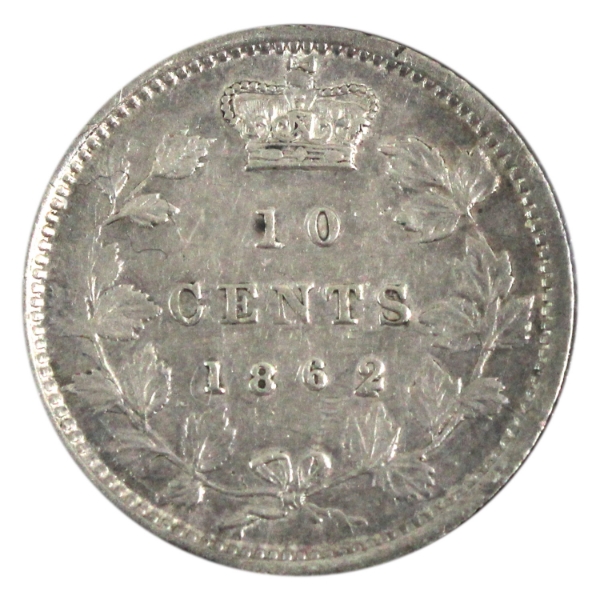New Brunswick 10-cent 1862 Double Punched 2 Extra Fine