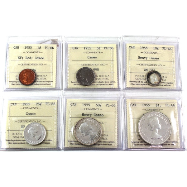 1955 Arnprior PL Set ICCS PL66. 6pcs