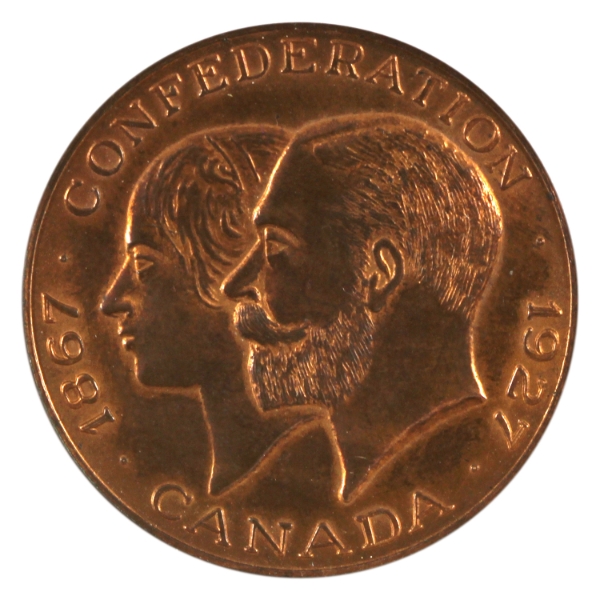 Canada 1927 Confederation Medal 11.22g-Copper, 26mm in Vintage Box