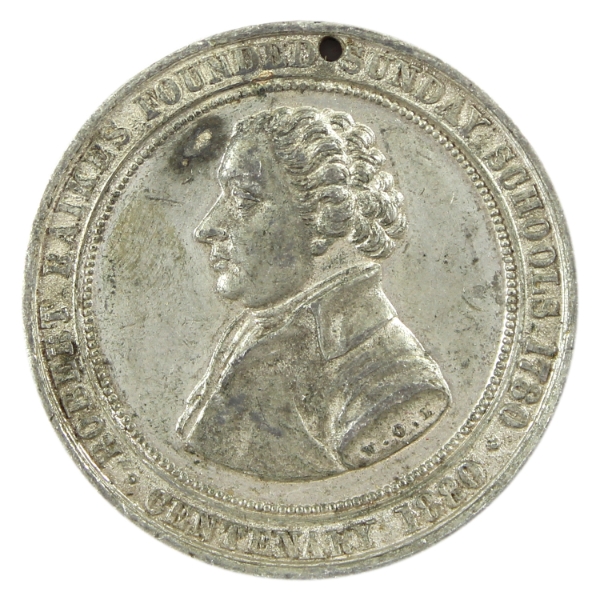 Great Britain 1880 Robert Raikes Sunday School Centenary Medal (BHM# 3087) 23.15g-Silver, 43mm.