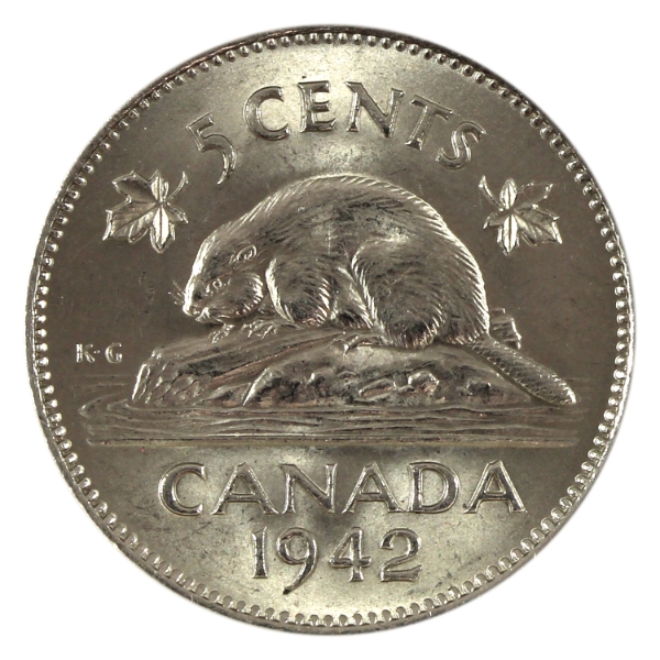 5-cent 1942 Nickel Choice BU