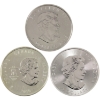Image 2 : 3x 1oz 2010, 2013 & 2017 $5 .9999 Fine Silver Coins. 3pcs (Tax Exempt)