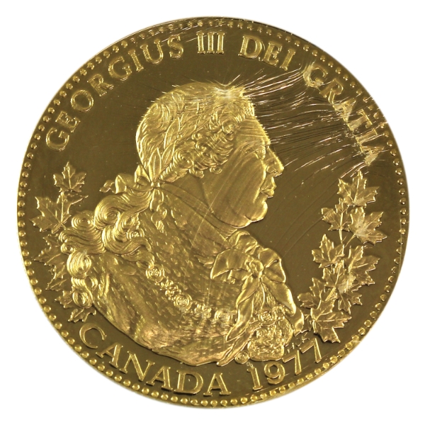 1oz Gold Johnson Matthey & Mallory 1977 Ltee Inter Gold Canada Ltee Beaver/Castor Vintage Gold Round