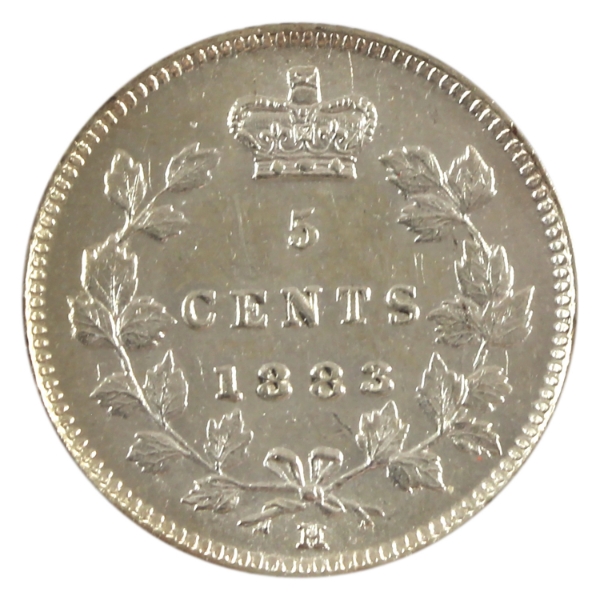 5-cent 1883H Obv 5 AU-UNC