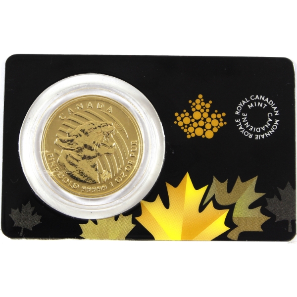 2015 Gold $200 Growling Cougar 1oz .99999 Pure Gold Coin (Tax Exempt)