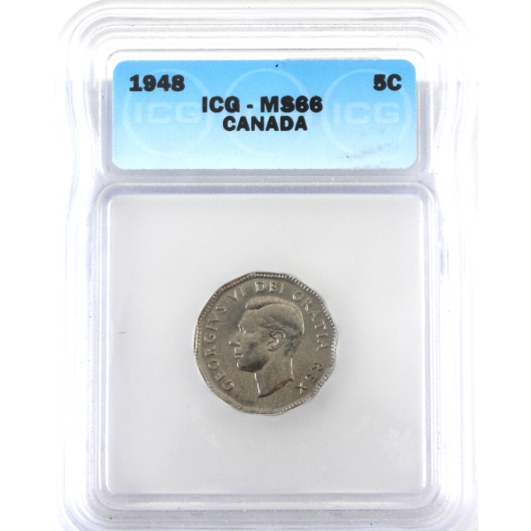5-cent 1948 ICG MS66
