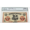 Image 1 : 125-12-18 1861 $5 Bank of Clifton Legacy CUNC63 PPQ Brown Fully Engraved Date Check Letter A