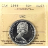 Image 1 : 50-cent 1966 ICCS PL67 Ultra Heavy Cameo