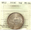 Image 1 : Newfoundland 50-cent 1918c ICCS MS64