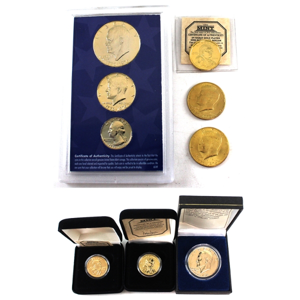 Group Lot of USA 24k United States Mint Commemorative Coins. 7pcs.