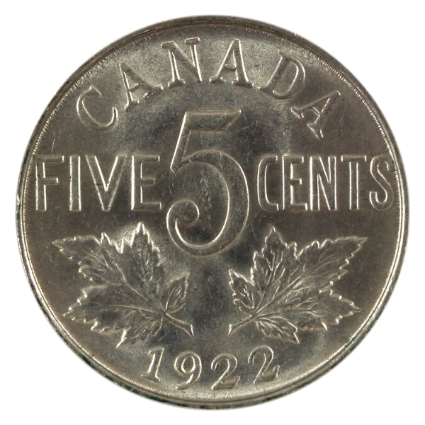 5-cent 1922 Near Rim UNC+