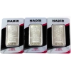 3x 1oz Nadir .999 Fine Silver Bars in Card Holders. 3pcs. (Tax Exempt)