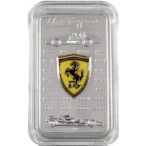 Cook Islands Sterling Silver 2009 $5 Ferrari the Legend Silver Bar