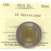 Image 1 : $2 2019 16 Serrations ICCS MS64 