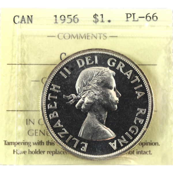 Silver $1 1956 ICCS PL66 Cameo