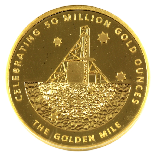 1oz Gold Barrick Gold KCGM July 2003 "The Golden Mile" .9999 Gold Round in Barrick Gold Display Box