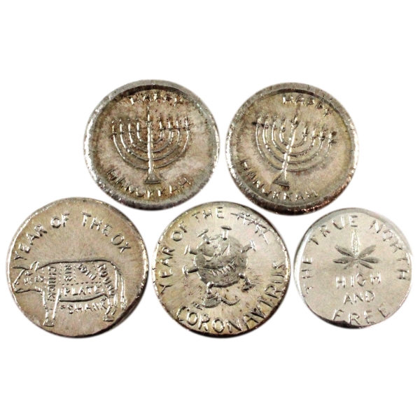 5x 1oz Beaver Bullion .999 Fine Silver Rounds. 5pcs. (Tax Exempt)