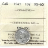 Image 1 : 10-cent 1945 ICCS MS65