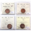 Image 1 : 1-cent 1954 SF, 1955 SF, 1956 & 1957 ICCS PL65 Red. 4pcs. 