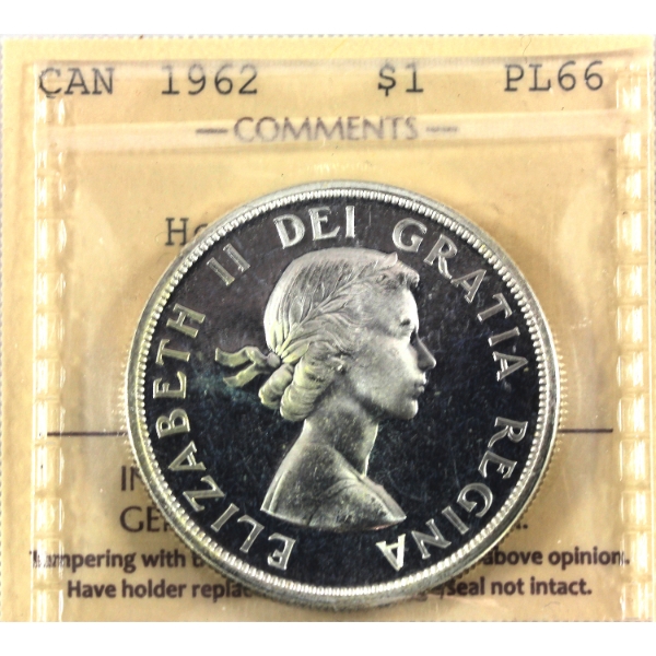 Silver $1 1962 ICCS PL66 Heavy Cameo