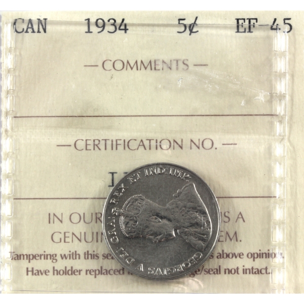 5-cent 1934 ICCS EF45
