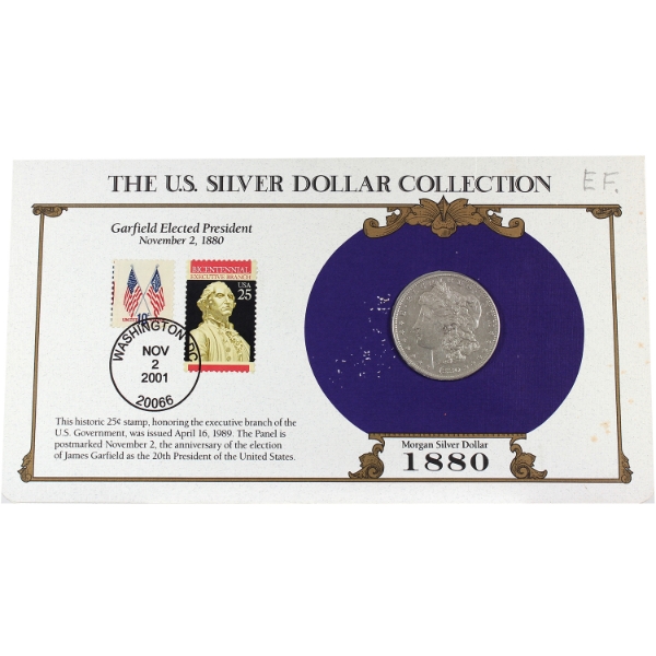 USA 1880 Morgan Silver Dollar Presented in Postal Commemorative Society Holder