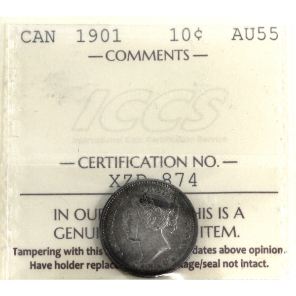 10-cent 1901 ICCS AU55