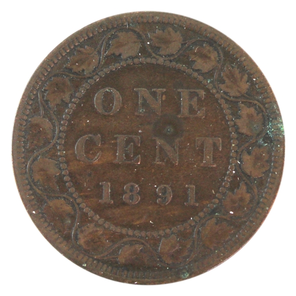 1-cent 1891 SD LL Obv. 2 Fine (spots)