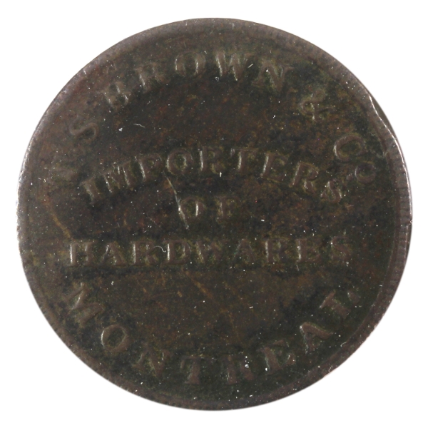 BR-561, CH-LC-15A1 Lower Canada 1832 T.S. Brown & Co. Half Penny  Token VF 