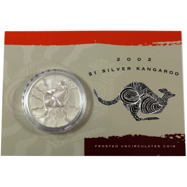 Australia Silver 2002 $1 Kangaroo 1oz .999 Fine Silver (Tax Exempt)