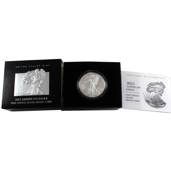 USA Silver 2023 $1 Silver Eagle 1oz .999 Fine Silver Proof Coin (Tax Exempt)