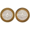 Image 2 : 2000 Luxor Special Edition 10 Dollar .999 Fine Silver Gaming Tokens. 2pcs (Tax Exempt)
