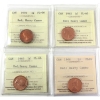 Image 2 : 1-cent 1959, 1962, 1963, & 1966 ICCS PL66 Red HC. 4pcs.