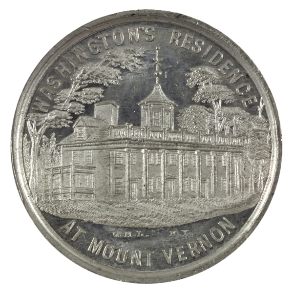 USA c. 1861 Washington's Residence at Mt. Vernon, White Metal 35mm