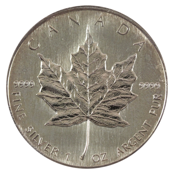 1997 $5 Silver Maple Leaf 1oz .9999 Fine Silver Coin (Tax Exempt)