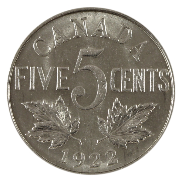 5-cent 1922 Near Rim UNC+