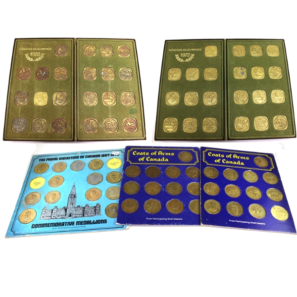 Group Lot of 5x Assorted Commemorative Medallion Collections from Shell Dealers. 5 Sets