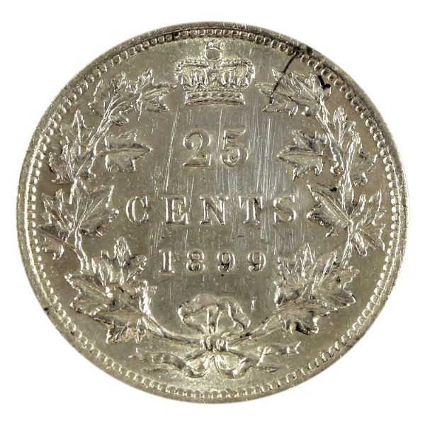 25-cent 1899 AU-UNC