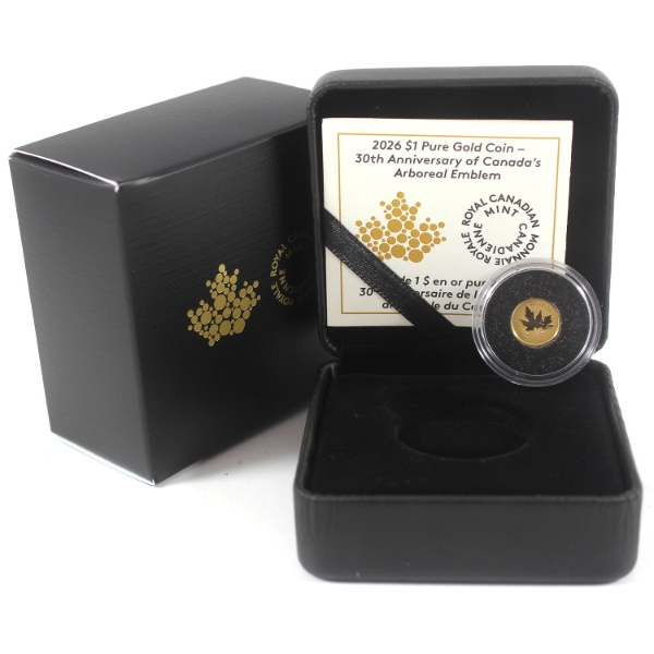 2026 $1 30th Anniversary of Canada's Arboreal Emblem 0.5g .9999 Fine Gold (Tax Exempt)