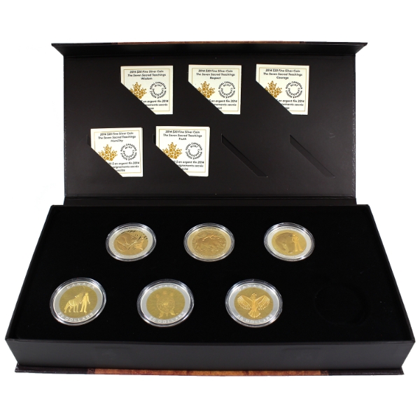 2014 $20 Seven Sacred Teachings Coin Set with Deluxe Box (Tax Exempt)