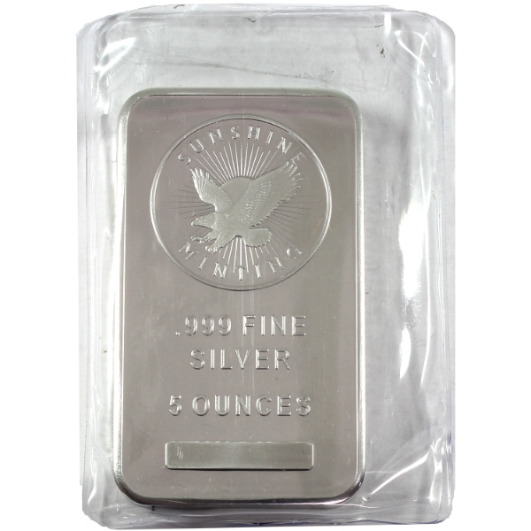 5oz Sunshine Mint .999 Fine Silver Bar (Tax Exempt)