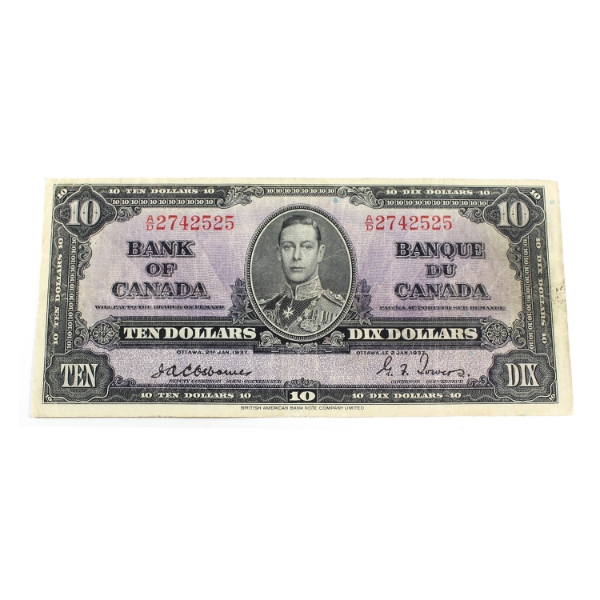 BC-24a 1937 $10 Fine Osborne-Towers SN:A/D2742525