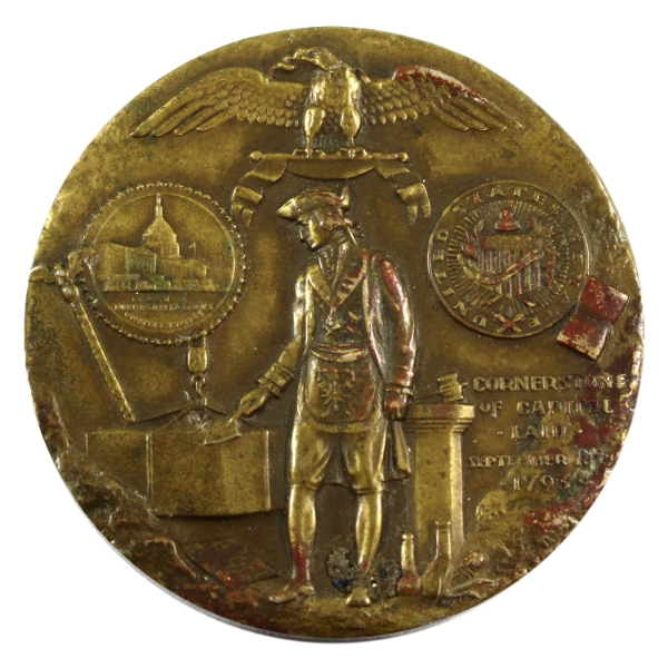 United States Capitol Historical Society 1971 180th Ann. US Capitol Cornerstone Bronze 63.5mm