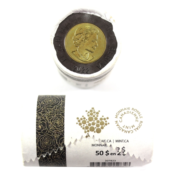 $2 2022 Honouring Queen Elizabeth- Black Ring Special Wrapped Roll of 25pcs