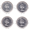 Image 2 : Silver $1 1956, 1957, 1958 & 1959 Proof-Like (scratched/spots). 4pcs