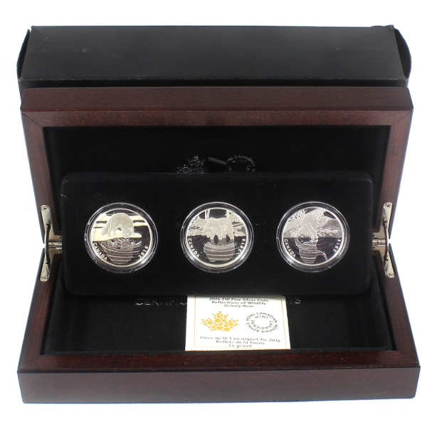 2016 $10 Reflections of Wildlife 3-coin Set in Deluxe Case (Tax Exempt)