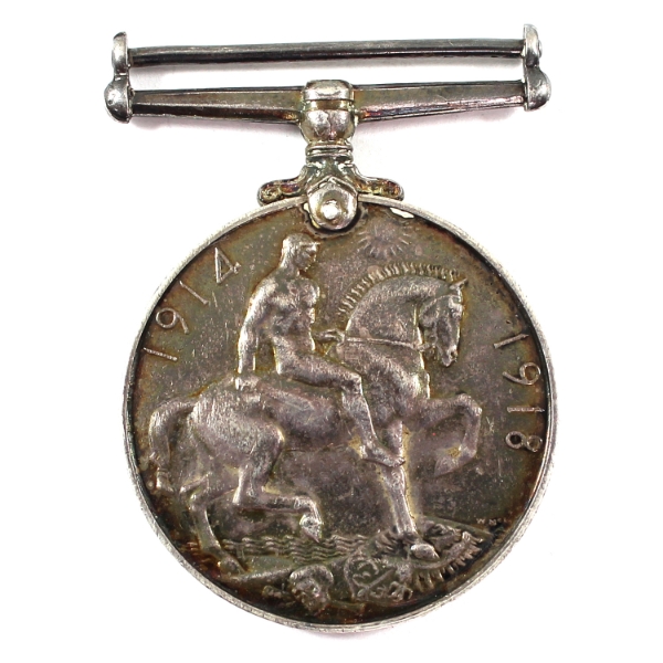 1914-20 British War Medal NAMED: PTE E. Rodden 1.192oz-Silver 35mm