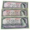 Image 1 : Group Lot of BC-40a & BC-40b 1954 $10 VF to EF Beattie-Coyne & Beattie-Rasminsky. 3pcs.